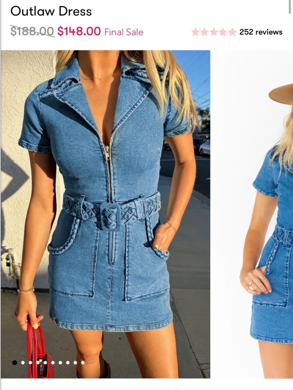 Show Me Your MuMu Outlaw Denim Mini Dress - Blue